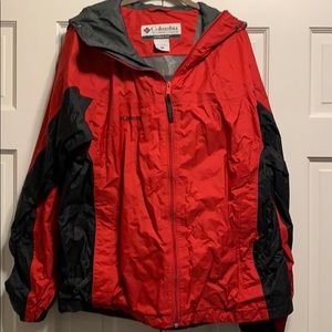Men’s Columbia Large Red Rain Jacket